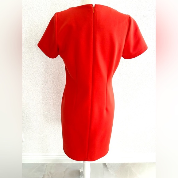Elegant Bright Orange Short Sleeve Dress - Picture 5 of 5